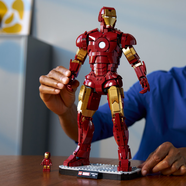The 1,297-piece building set stands over 15 in. (38 cm) tall.