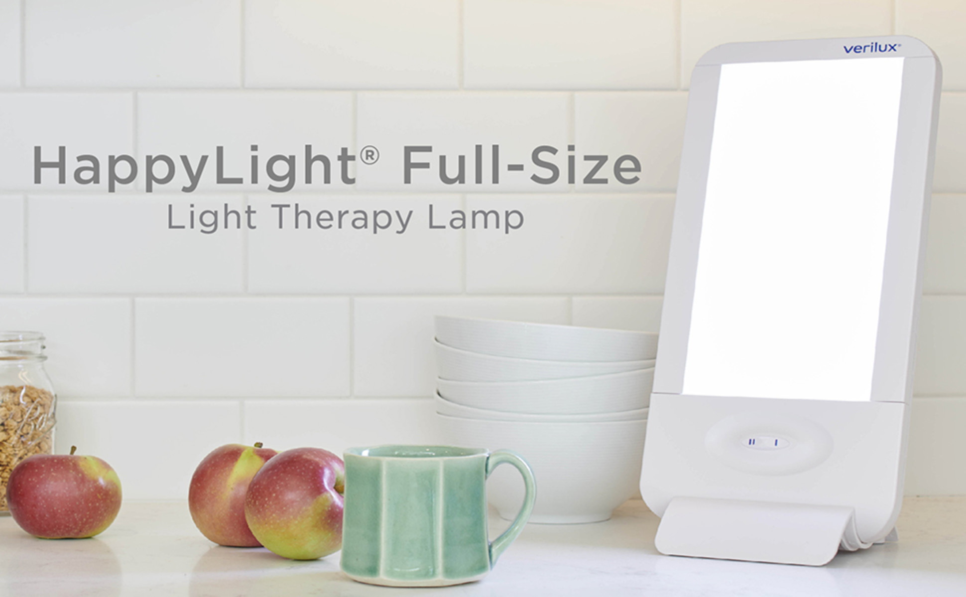 Verilux® HappyLight® Lucent - UV-Free LED Light Therapy Lamp, Bright White  with 10,000 Lux, Detachable Stand, and Wall Mountable : : Health &  Personal Care