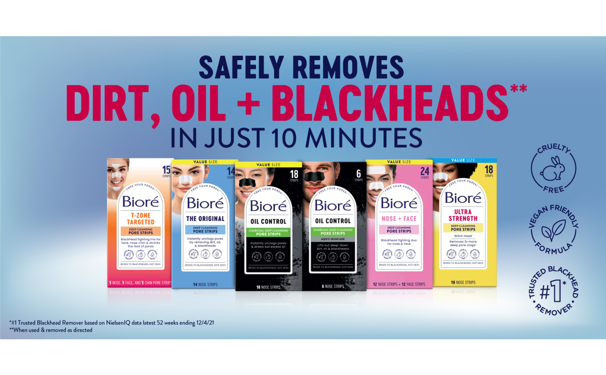 Safely removes dirt, oil and blackheads in just 10 minutes