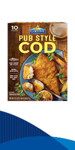 Gorton’s Pub Style Fish 100% Whole Fillets, 10 Count, 32.5 Ounce Package