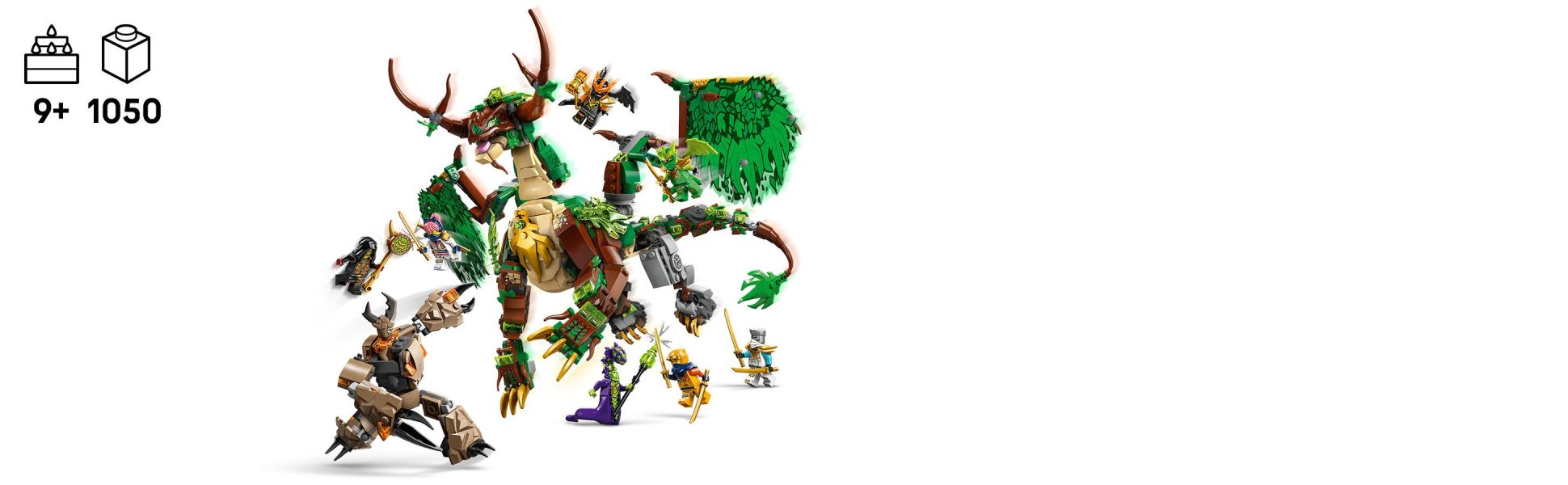 After a fun build, kids can recreate action-packed scenes from season 4 of the NINJAGO : Dragons Rising TV show.