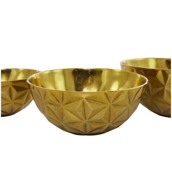 Cipher 15.5 Diameter Aluminum Decorative Bowl - Gold