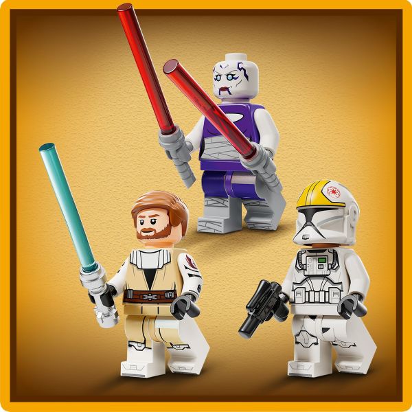 Asajj Ventress, General Obi-Wan Kenobi and a Clone Pilot.