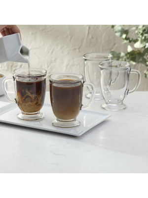 Glass Coffee Mugs Set of 2 - 16 oz –