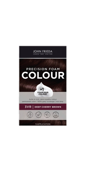 John Frieda Precision Foam Permanent Brown Hair Dye Color Kit, 4N
