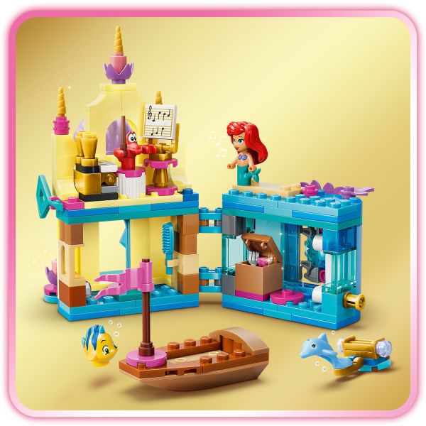 The castle building toy has a mini palace and grotto play areas.