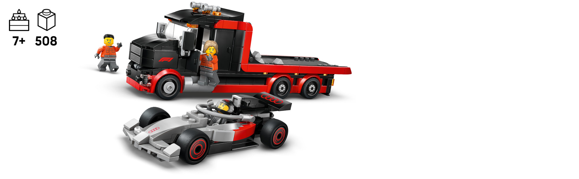 Kids get 2 detailed Formula 1 vehicle toys loaded with realistic features.