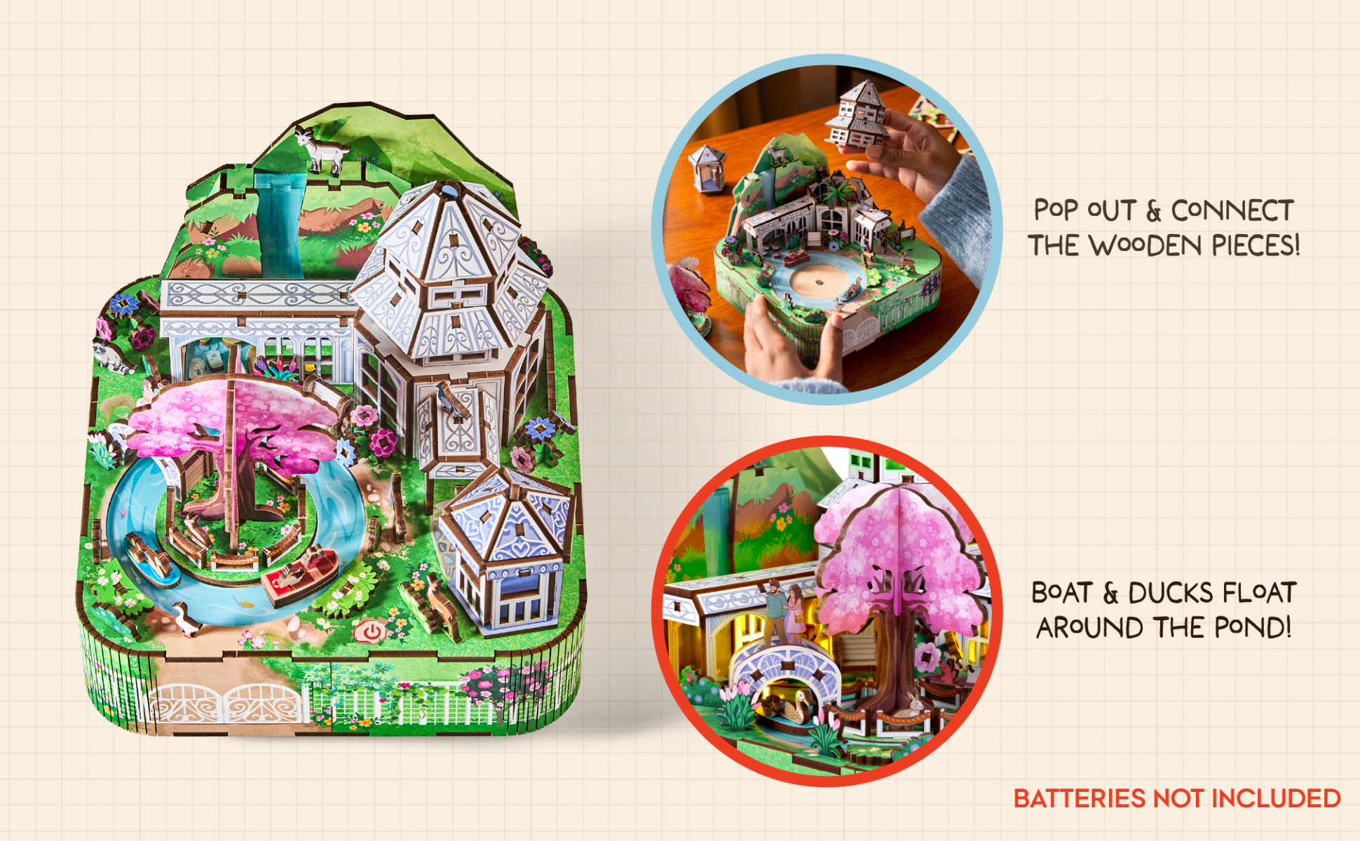 Arkitec 219-Piece Botanical Gardens Miniscape 3D Build Wooden