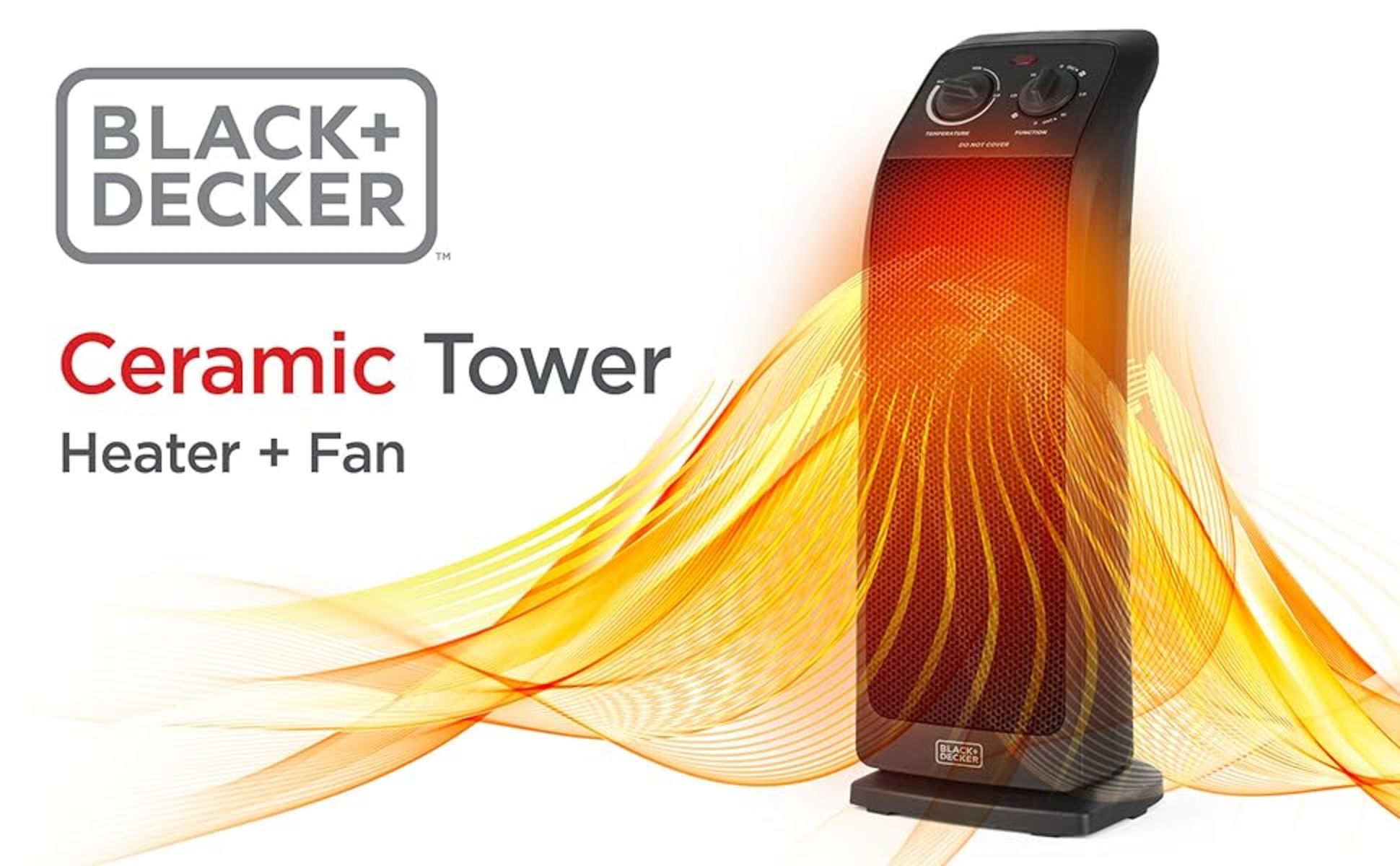 BLACK+DECKER Electric 1500W Oscillating Ceramic Tower Space Heater