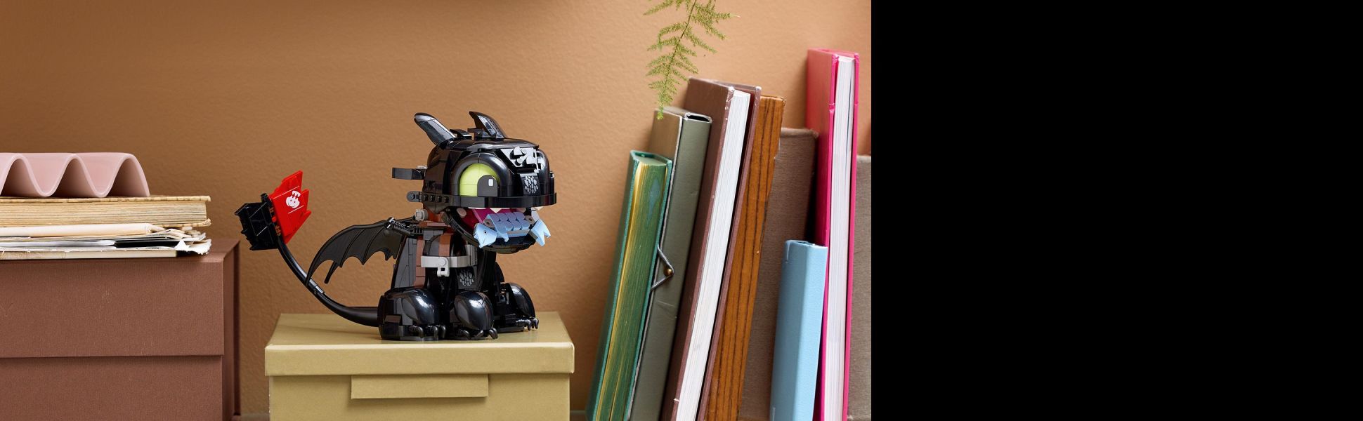 Craft an enchanting centerpiece that playfully captures the mischievous charm of the iconic Night Fury, Toothless.
