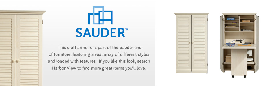 Sauder Select Craft & Sewing Armoire in Soft White