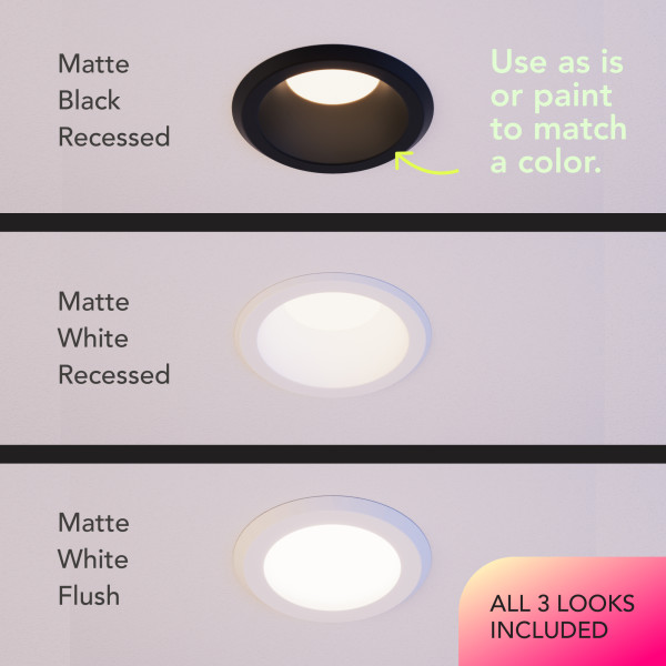 LIFX 4 in. SuperColor Adjustable Smart Canless Deep Baffle