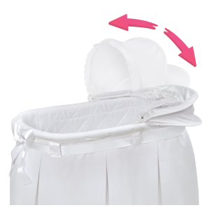 Badger Basket Wishes Oval Bassinet Full Length Lantern Skirt Gray/white for  sale online