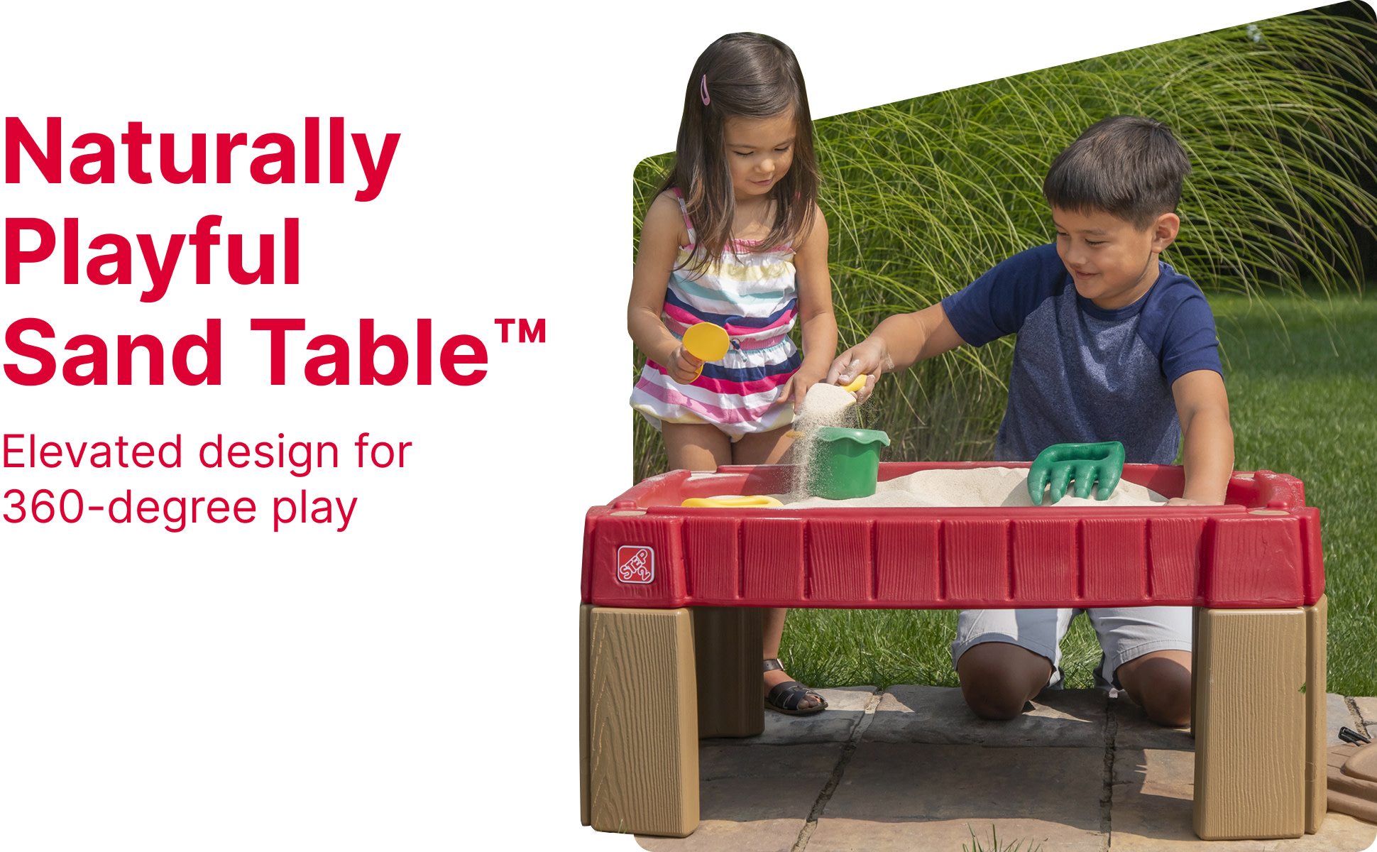 Step2 Naturally Playful Red Plastic Sandbox and Toddler Step2 Naturally Playful Red Plastic Sandbox and Toddler