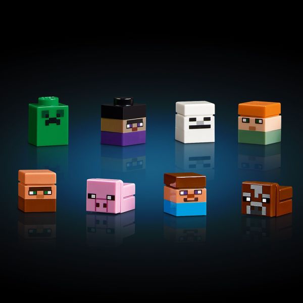 Steve, Alex, Creeper , skeleton, witch, villager, cow, pig.