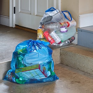74 Blue Strong Recycling Bag Home Disposable Supply Garbage Trach Bag 30  Gallon