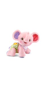 VTech Explore & Crawl Elephant Plush Baby and Toddler Toy, Pink