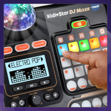  VTech Kidi DJ Mix (Black), Toy DJ Mixer for Kids with 15 Tracks  and 4 Music Styles, Kids Music Toy with Lights and Effects, Educational Toy  for Girls and Boys, Interactive Toy for Kids Aged 6 Years + : Toys & Games