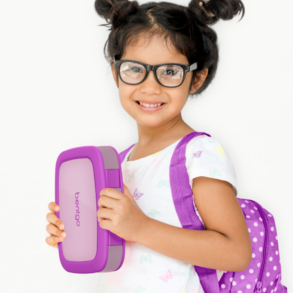 Bentgo® Kids Bento-Style 5-Compartment Lunch Box With Kids Reusable Plastic  Utensils (Purple)