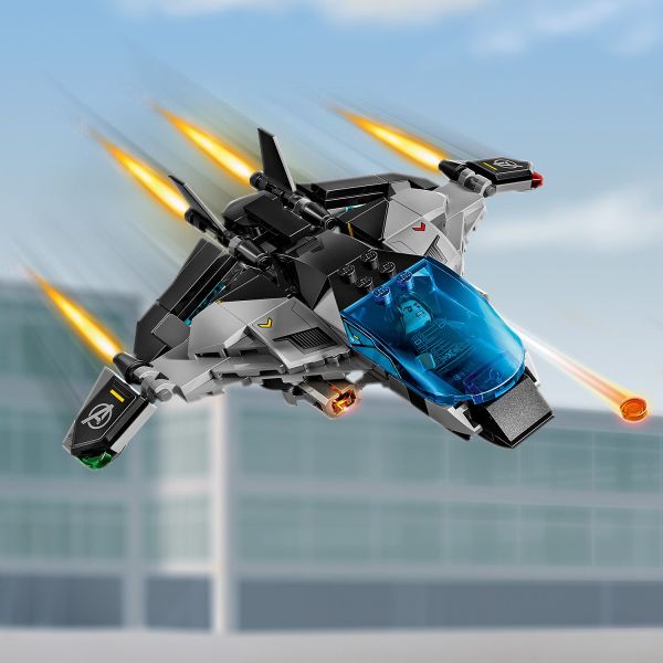 Folding wings and an opening cockpit for a minifigure pilot.