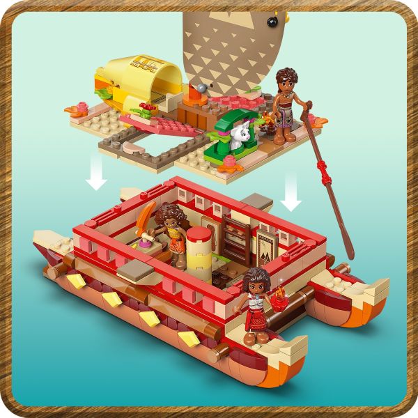 Remove the canoe's top deck to access play space below.