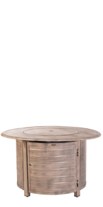 Fire Sense Thatcher Round Gas Fire Pit, Driftwood