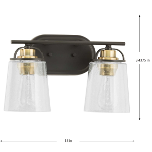 Progress Lighting Inspiration 14 in. 2-Light Antique Bronze Bathroom ...