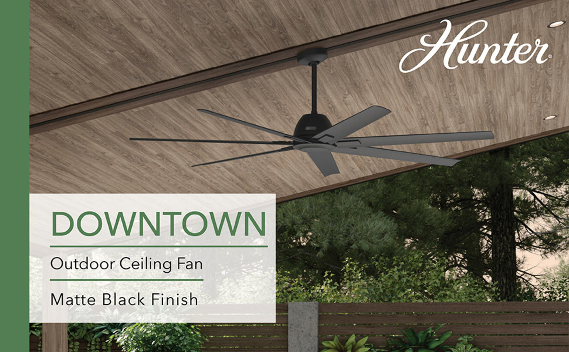 Hunter Downtown 72 in. 6-Speed Ceiling Fan in Matte Black with