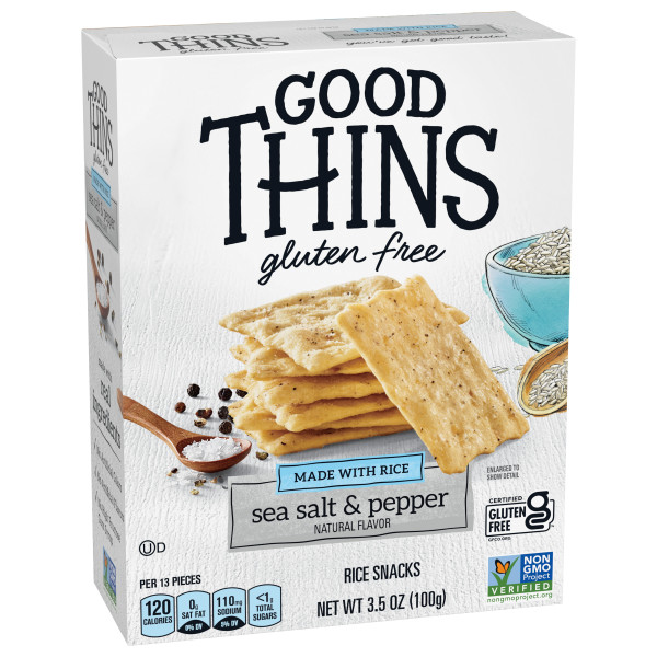 Good Thins Sea Salt Corn & Rice Snacks Gluten Free Crackers, 3.5