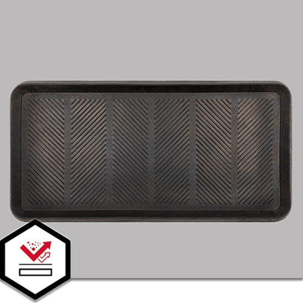 Mohawk Home Rubber Black 16 in. x 32 in. Boot Tray Mat 838447