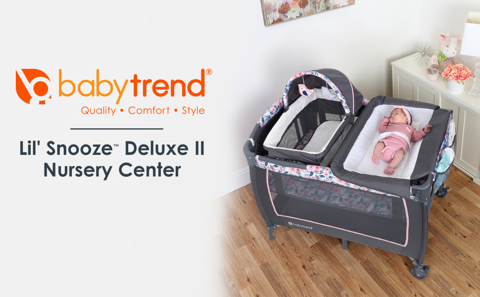 Baby Trend Lil' Snooze Deluxe II Nursery Center Playard, Funfetti
