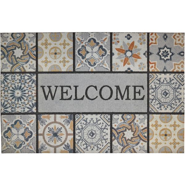 Mohawk Home Welcome Patina Tiles Grey 23 in. x 35 in. Doorscapes