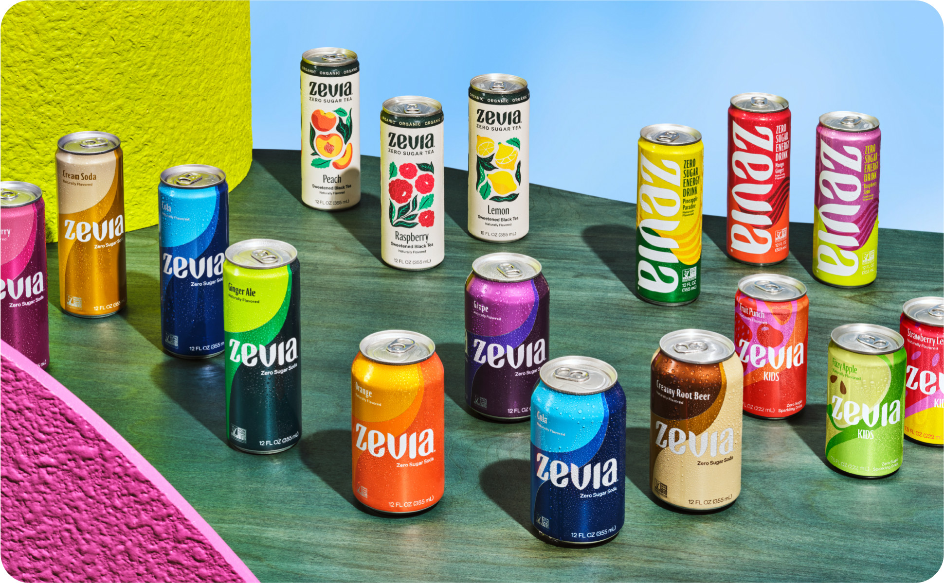 Zevia Zero Sugar, 0 Calorie Soda Pop, Favorites Variety Pack, 12 