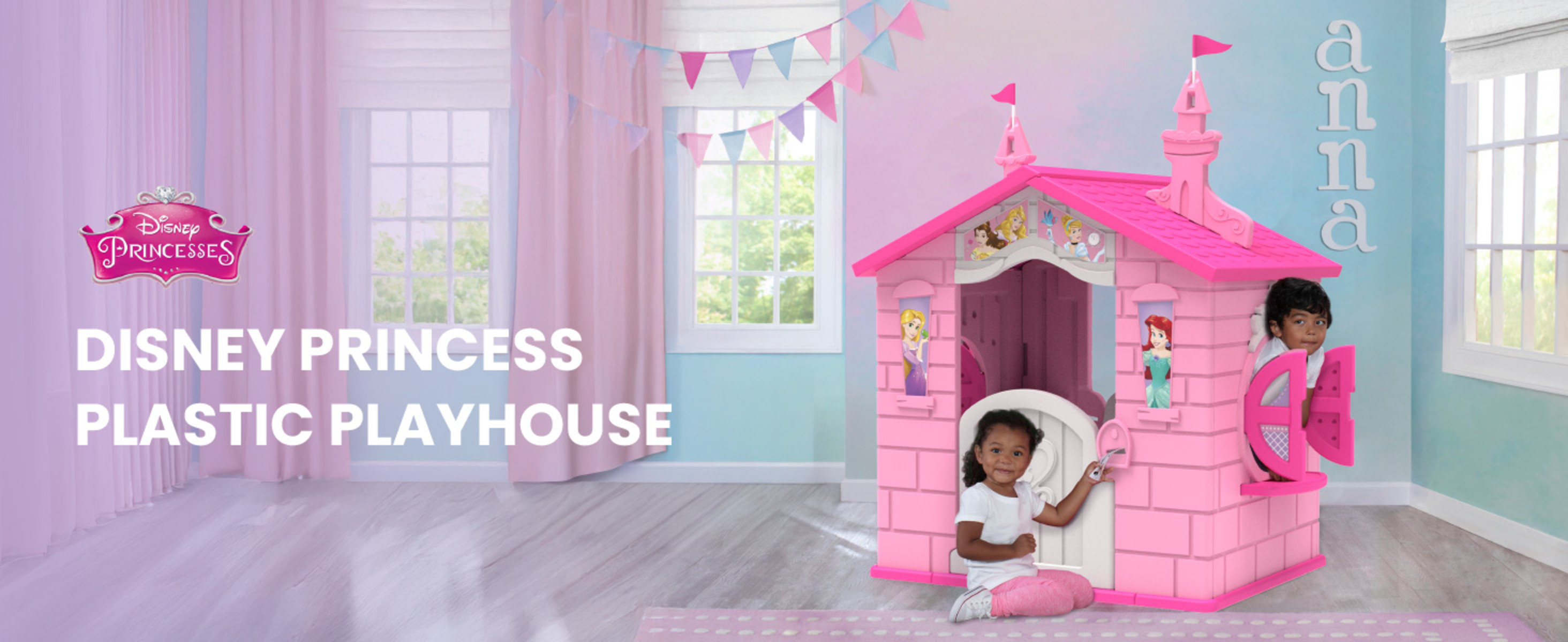 Disney Princess Plastic Indoor,Outdoor Playhouse with Easy