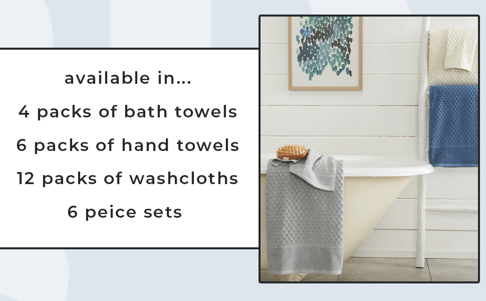 Great Bay Home, Towel, Cotton Towel, 500 GSM Includes Bath Towels, Hand  Towels and Washcloths, Noelle Collection, Dark Grey/Light Grey - Yahoo  Shopping