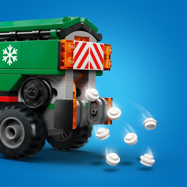 Push the toy truck to activate the salt-spreading function.