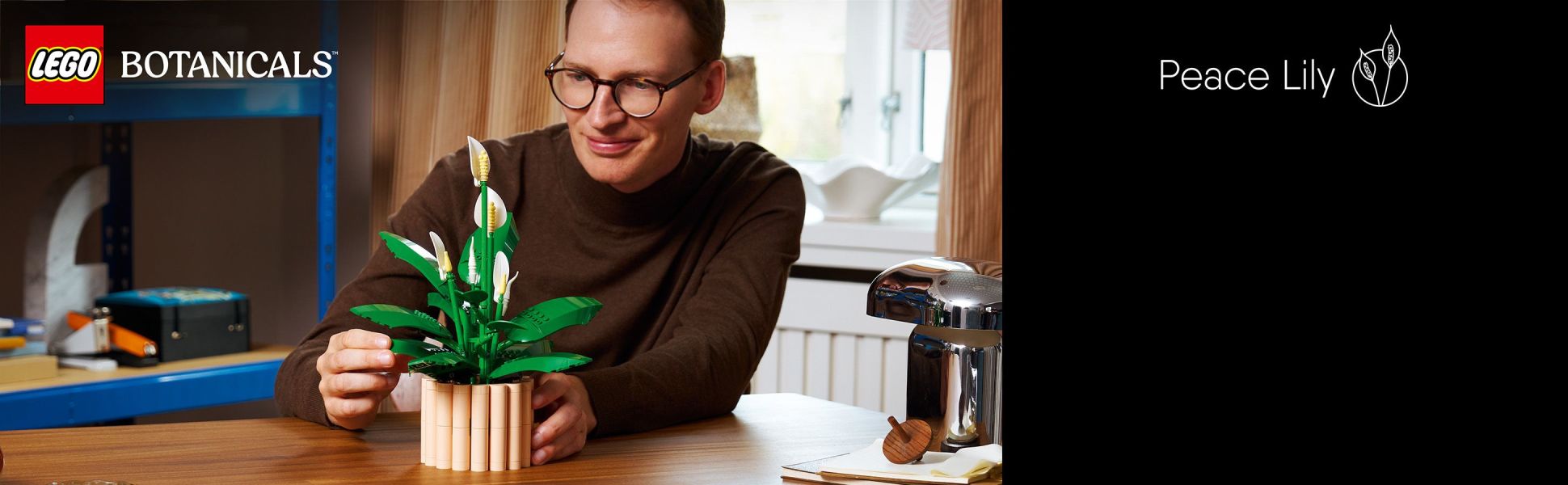 Relax and create a stunning LEGO plant with the LEGO Botanicals Peace Lily building kit for adults.