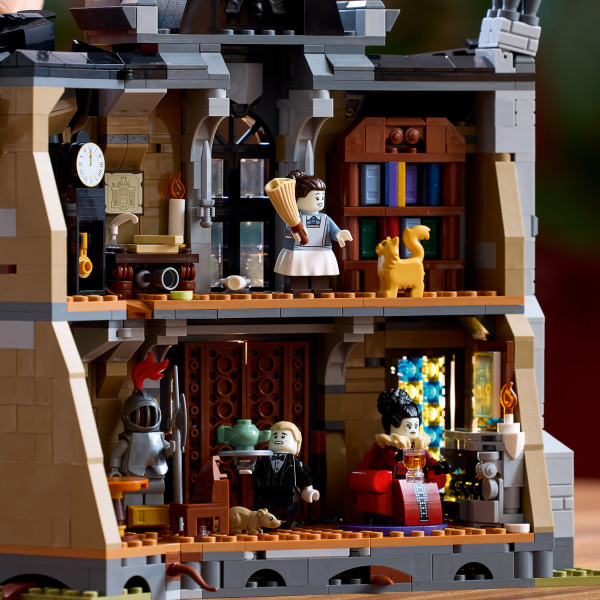 Explore the 2-story interior with gothic decor.