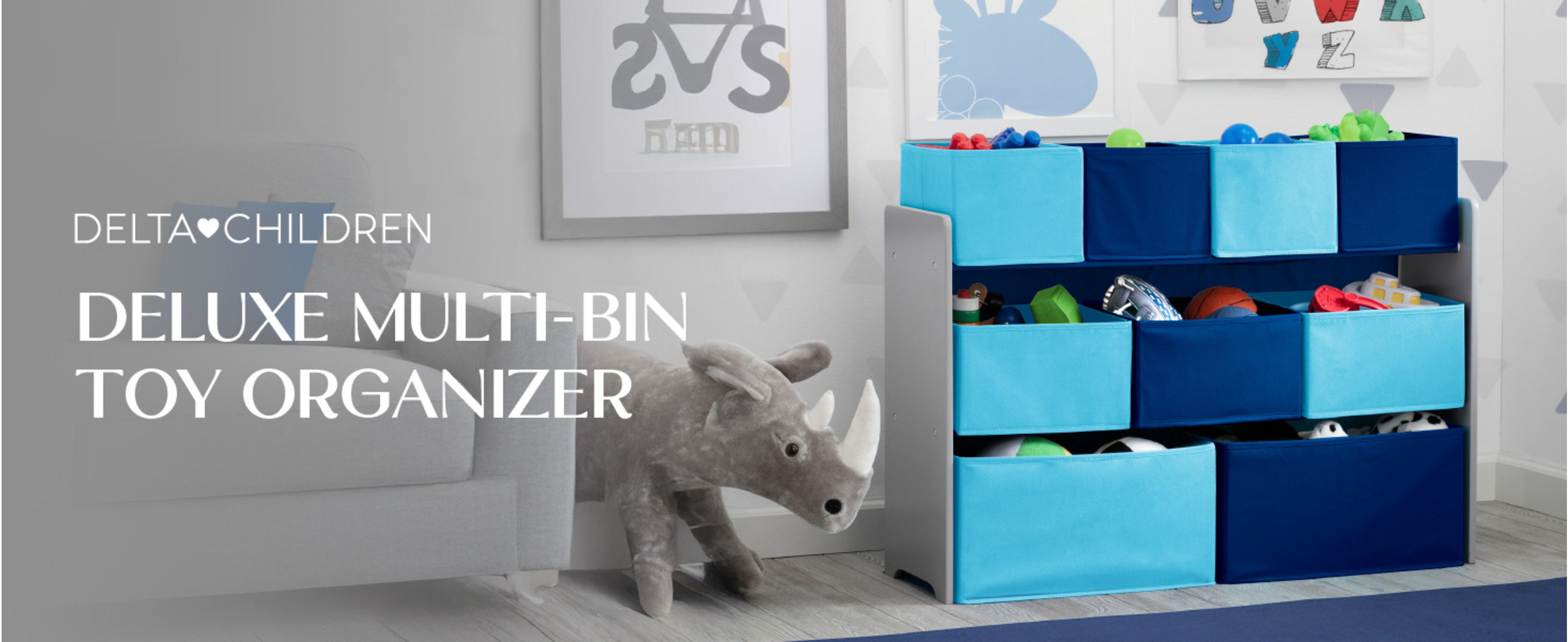Delta Children Deluxe Multi-Bin Toy Organizer with Storage Bins