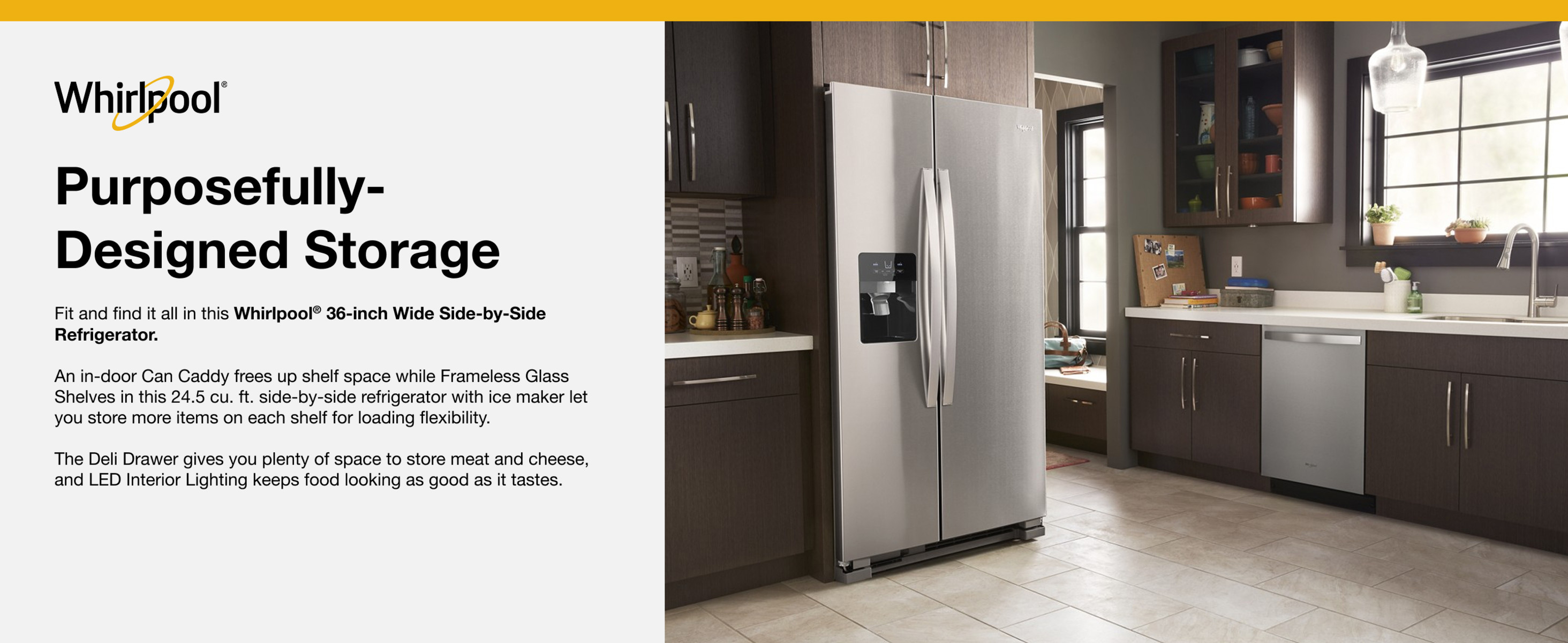 Whirlpool 24.6 cu. ft. Side by Side Refrigerator in Fingerprint