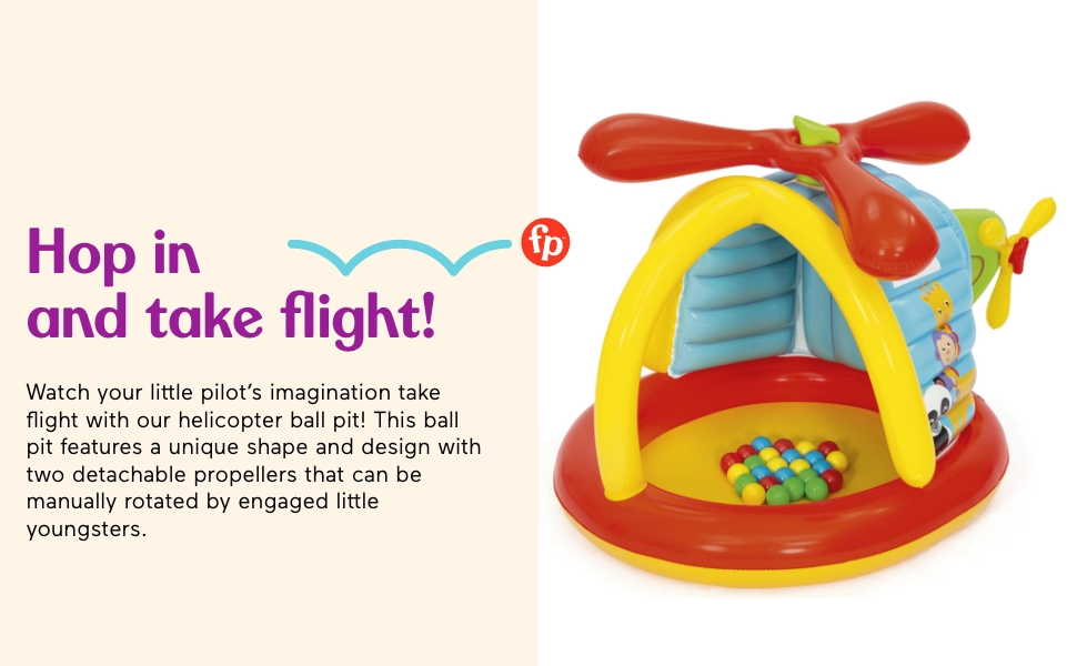 Fisher-Price Kids Helicopter Ball Pit with 25 Play Balls 