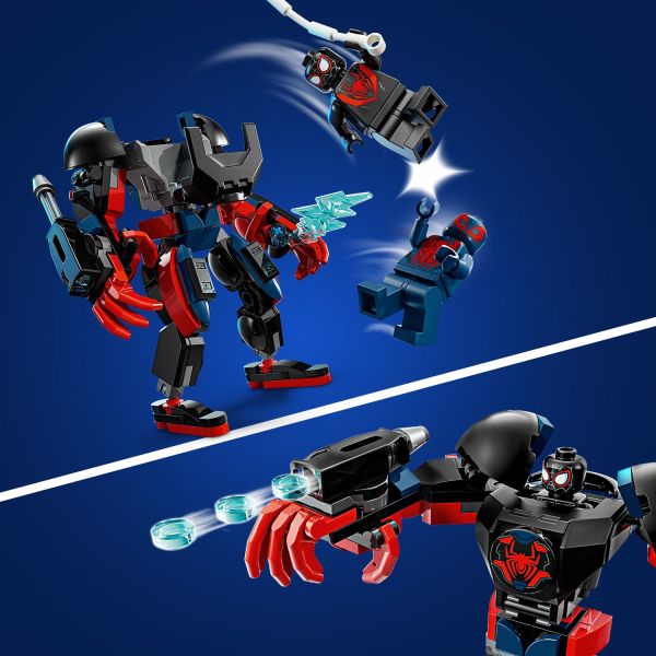 Attack with a 3-stud shooter, web rope and web power blasts.