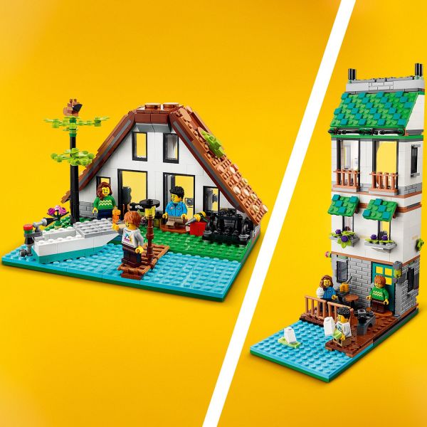 LEGO Creator 3 in 1 Cozy House Building Kit, Rebuild into 3 Different  Houses, Includes Family Minifigures and Accessories, DIY Building Toy Ideas  for