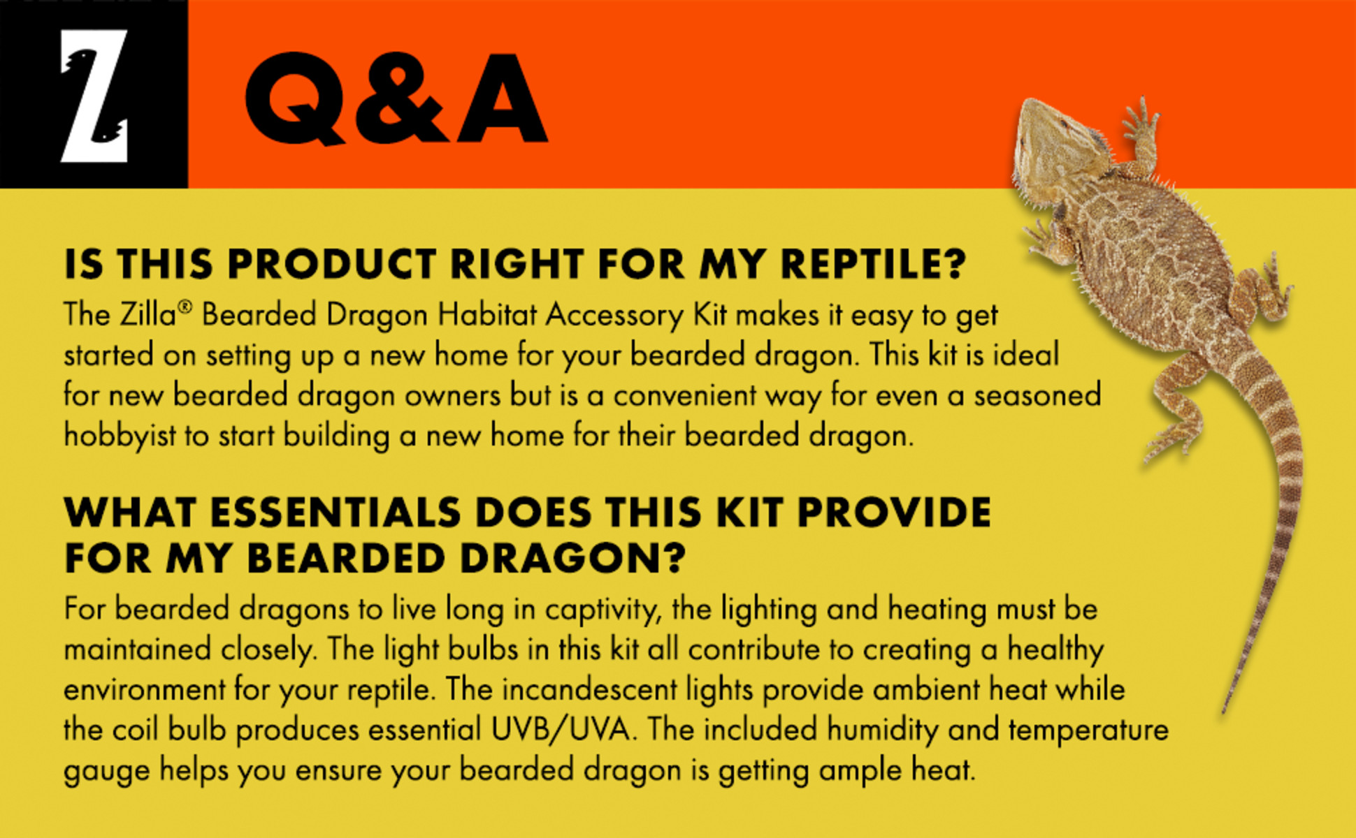 Zilla Bearded Dragon Habitat Accessory Kit, 20 L-60 BR Petco