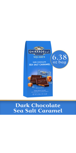 GHIRARDELLI Dark Chocolate Sea Salt Caramel Squares, 6.38 Oz Bag