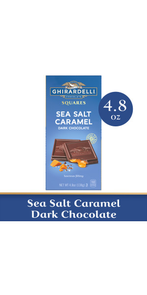 GHIRARDELLI Sea Salt Caramel Dark Chocolate Squares Bar, 4.8 oz Bar