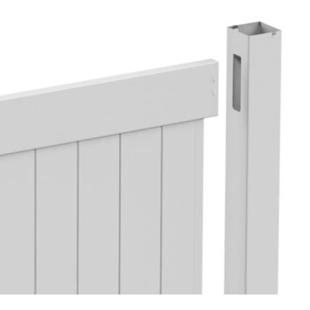 Veranda Linden 8 ft. White Vinyl Routed Fence Line Post