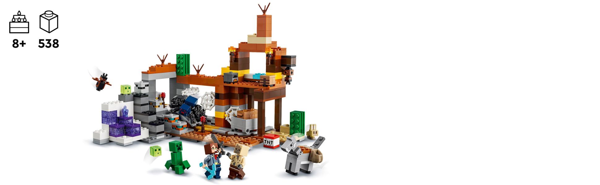 LEGO Minecraft The Badlands Mineshaft Video Game Toy, Mining Exploration  Set with Minecraft Minifigures, Birthday Gift for Boys and Girls, Action  Packed Minecraft Toy for Kids Ages 8 and Up, 21263 - Walmart.com