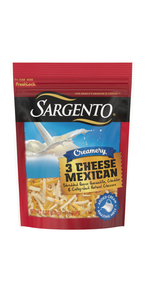 Sargento Creamery Shredded 3 Cheese Mexican Natural Cheese