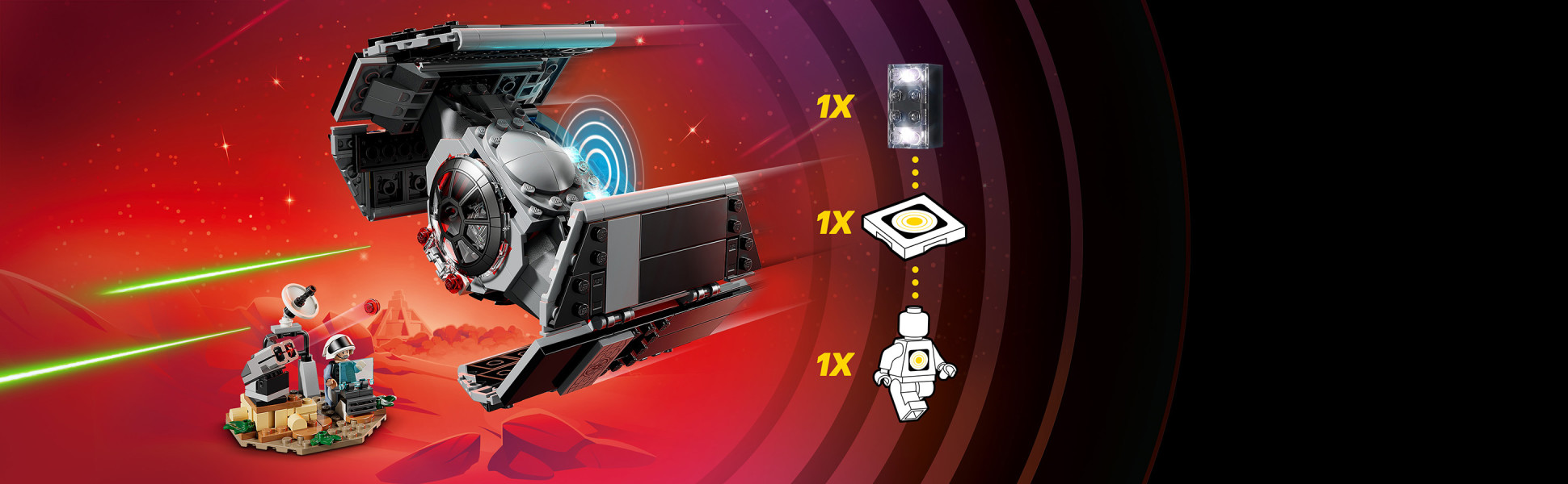 The SMART Brick (charger also included) recognizes the Smart Tag and LEGO SMART Minifigure to bring kids’ play to life.